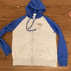 Thunder Zip-Up Hoodie with Blue Sleeves
